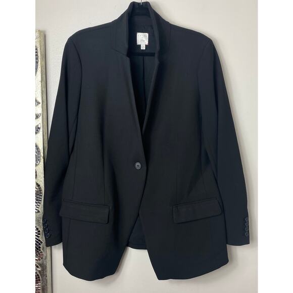 J. CREW HATCH BLAZER JACKET L XL REGENT BLACK MATERNITY CAREER WORK OFFICE - Picture 2 of 12